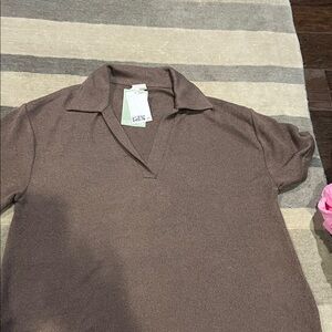 H&M Brown Collared Top